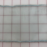 Non-Metallic Trim - 5-inch wide Vintage Aqua Silk Organza Ribbon with Picot Edge Close-Out